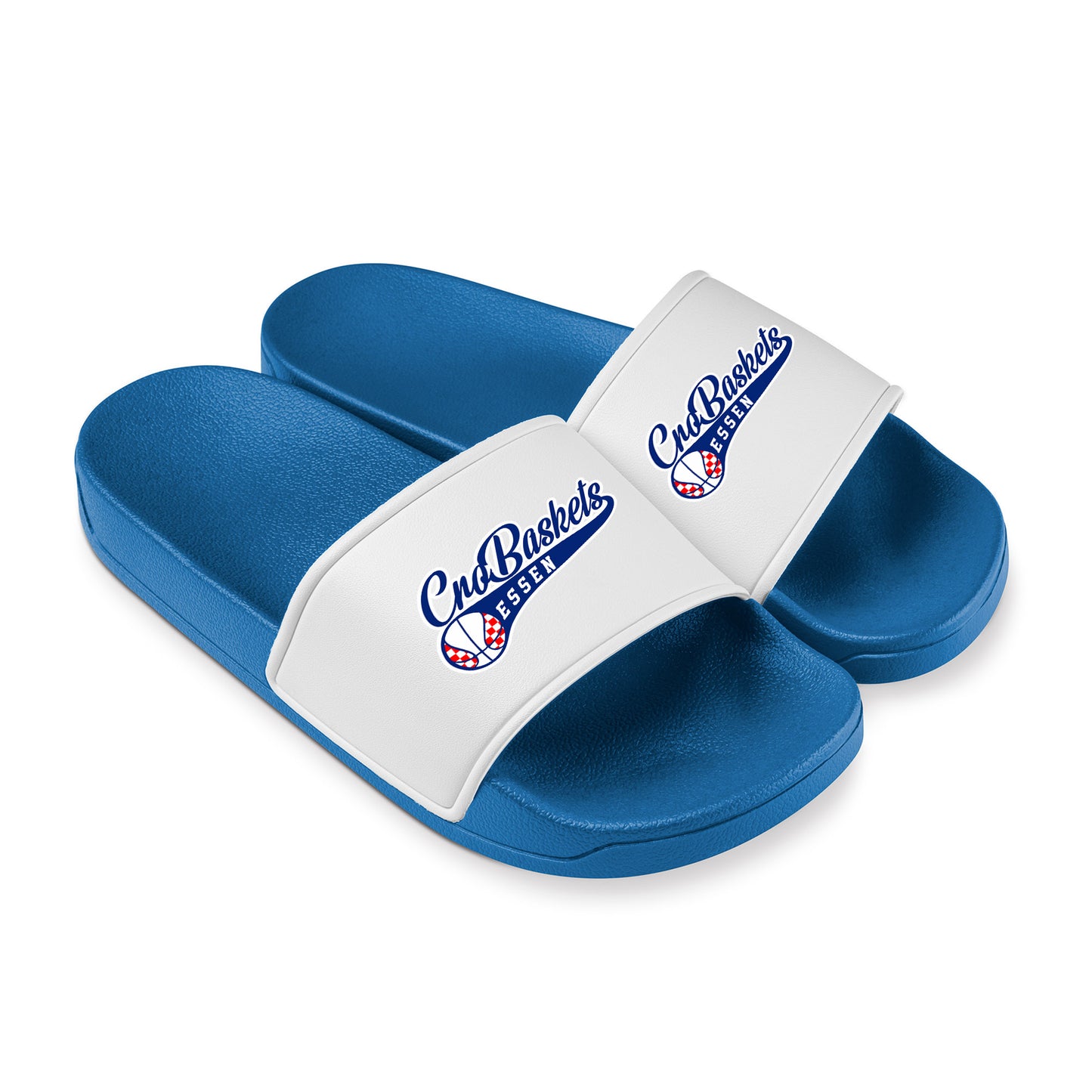 Crobasket swoosh Badeschlappen Blau – Team Slides