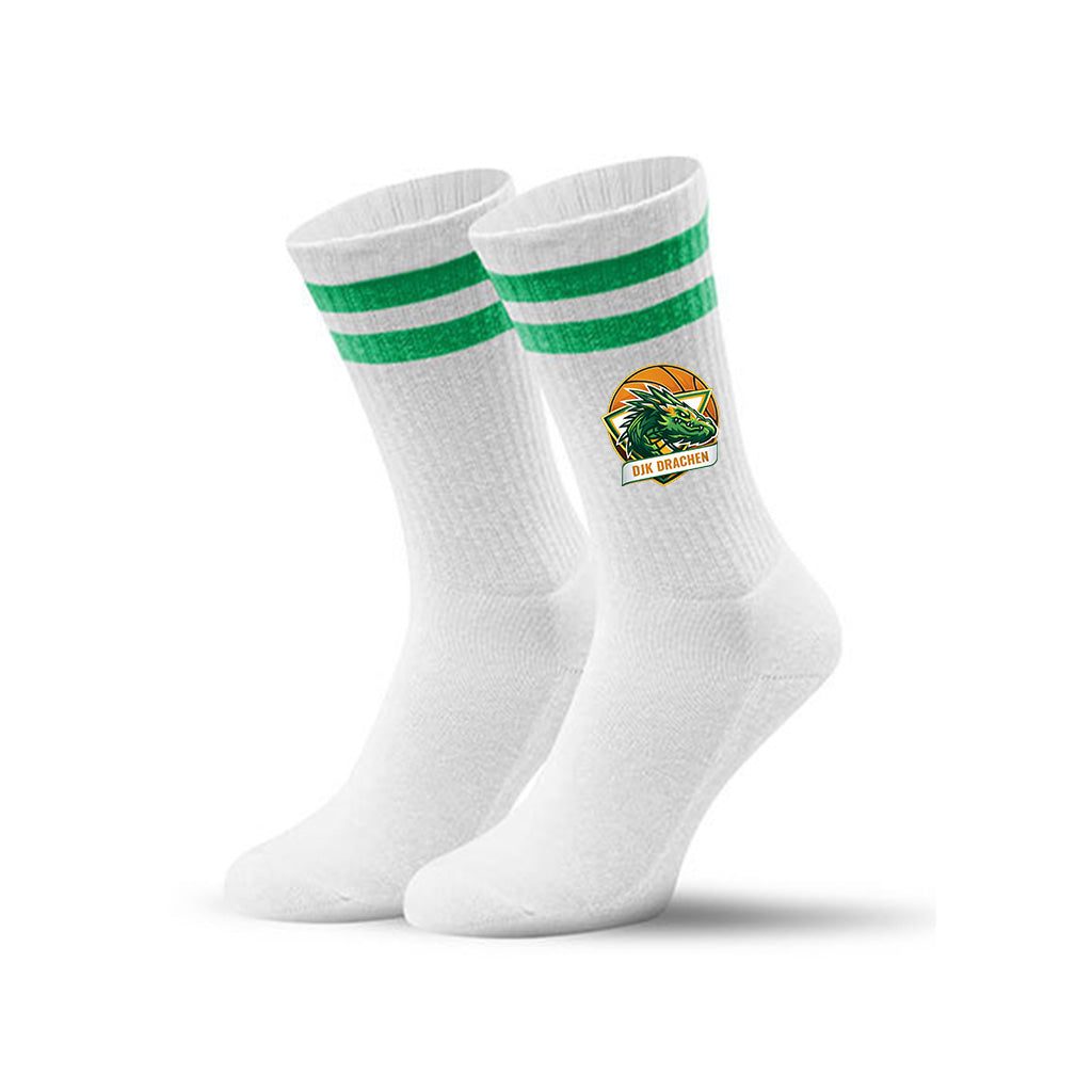 DjK Logo Socken weiss/grün