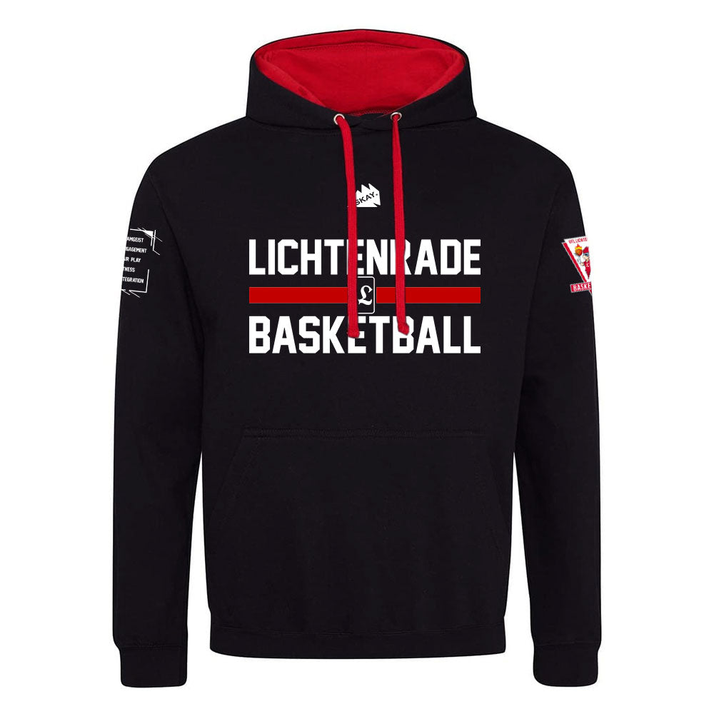 VfL Lichtenrade Hoodie Premium schwarz mit Ärmel Logo´s