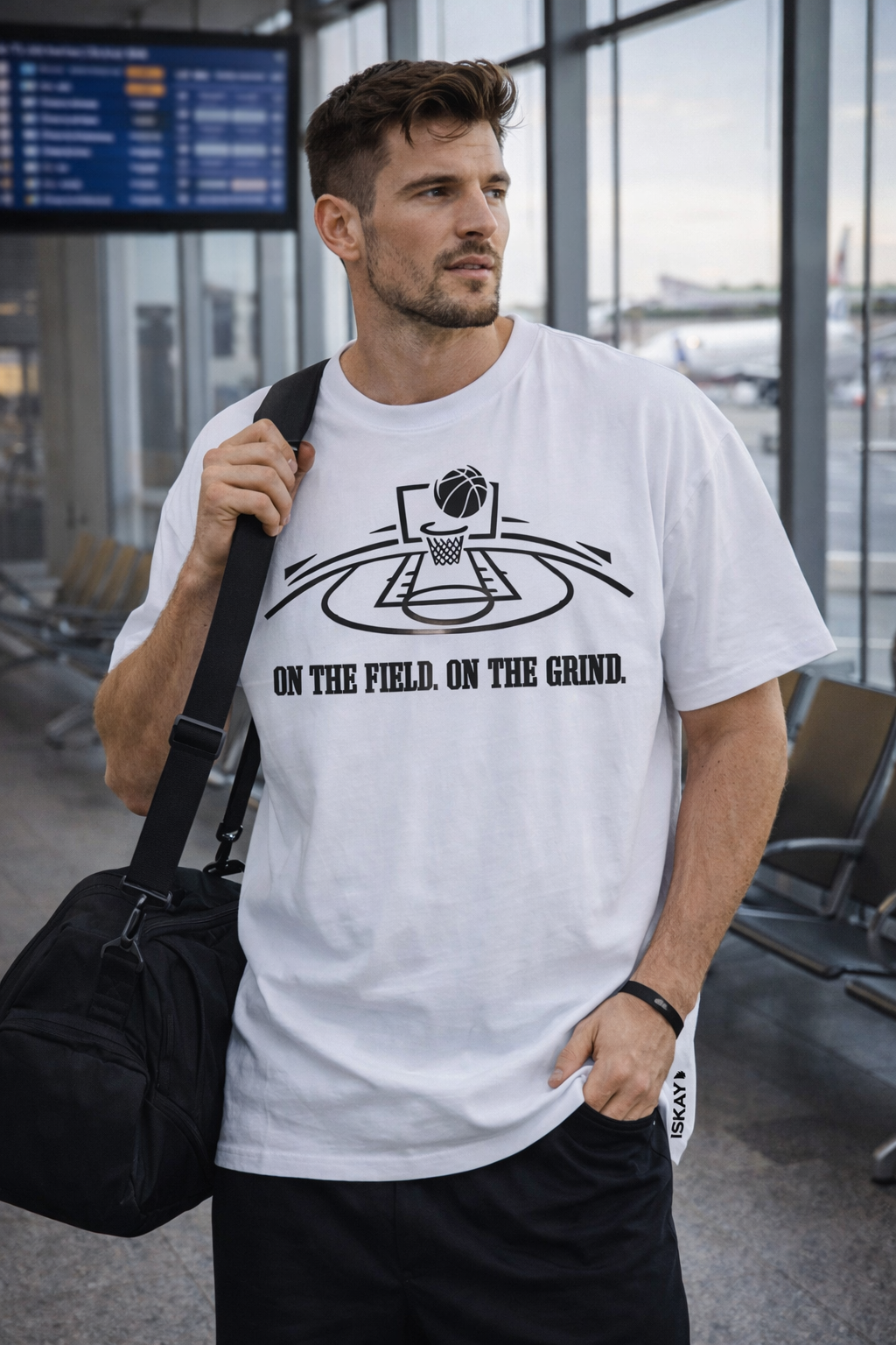 on field Oversize T-Shirt weiss