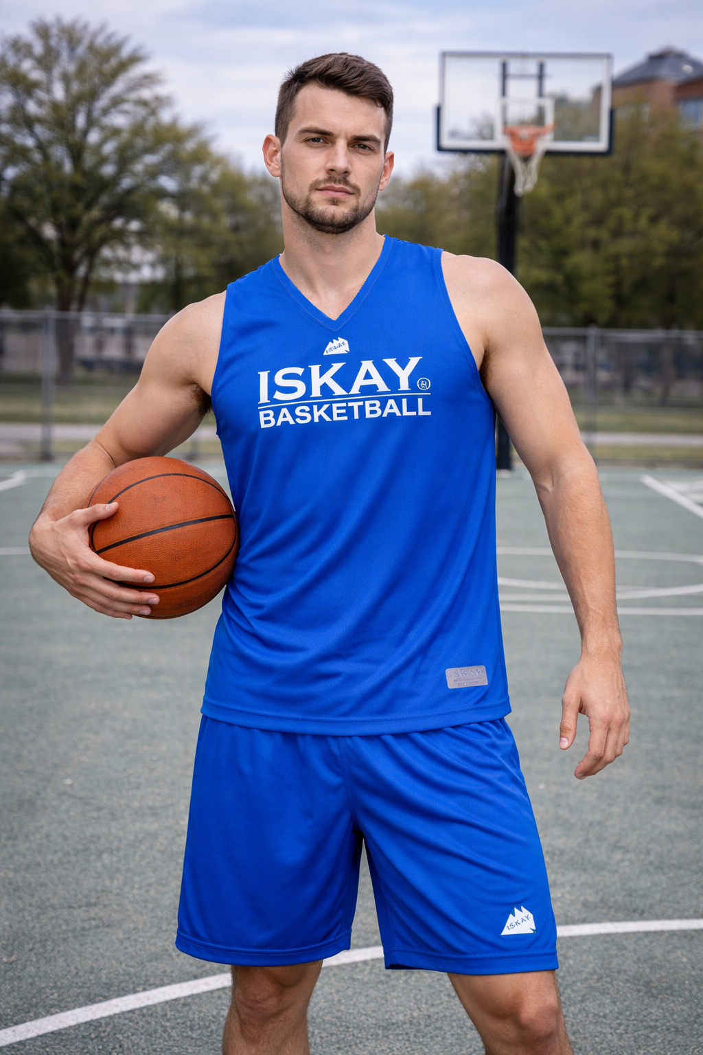 ISKAY Wendetrikot & Single Short royal/weiss