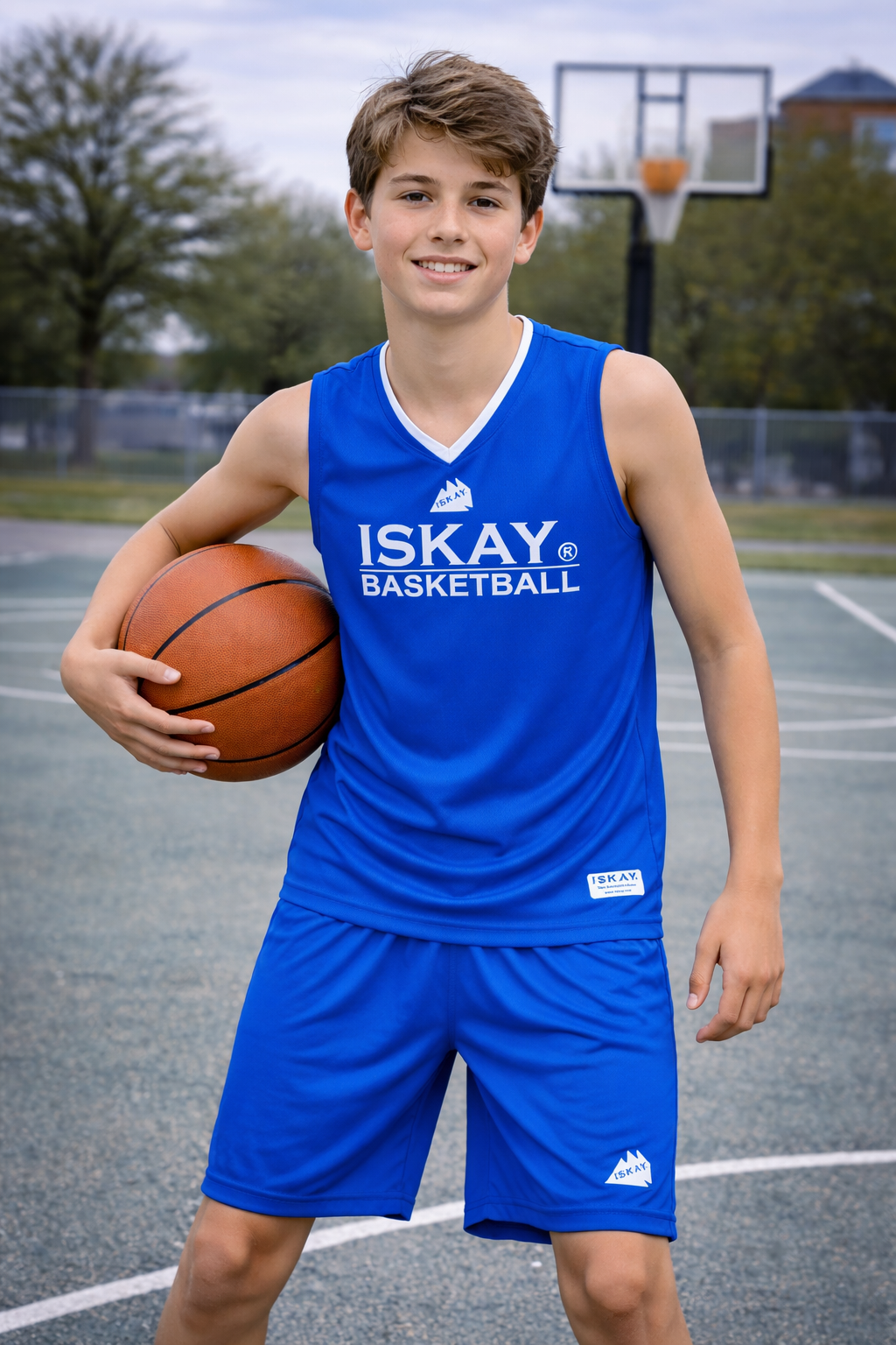 ISKAY Wendetrikot & Single Short royal/weiss