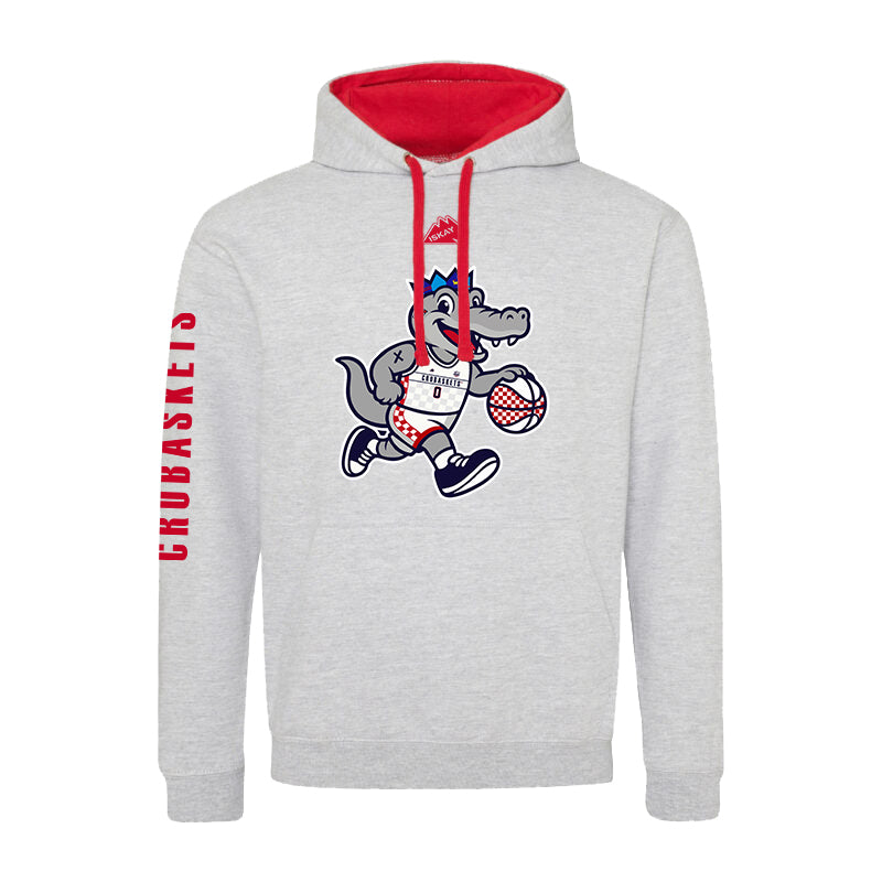 CroCo Hoodie Premium grau/rot