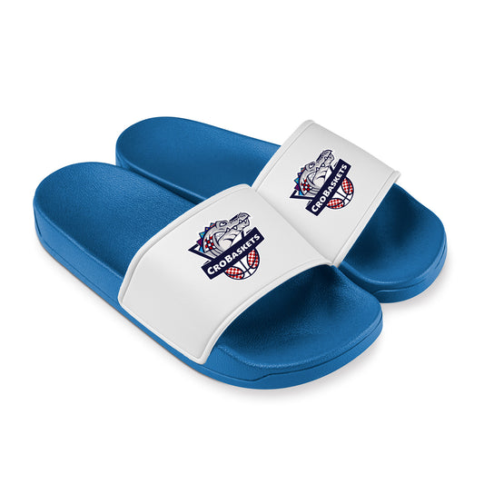 Crobasket Logo Badeschlappen Blau – Team Slides