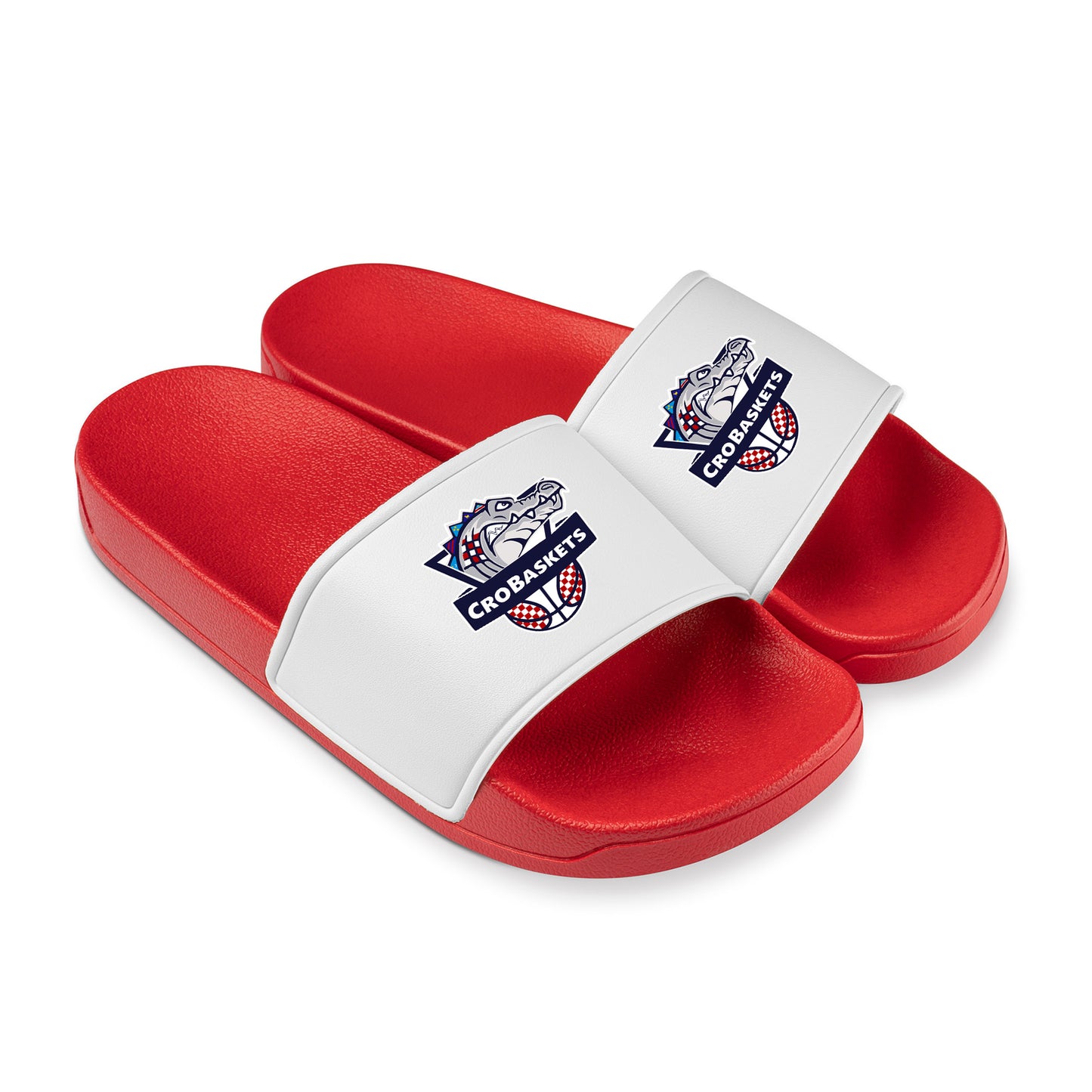 Crobasket Logo Badeschlappen Rot – Team Slides
