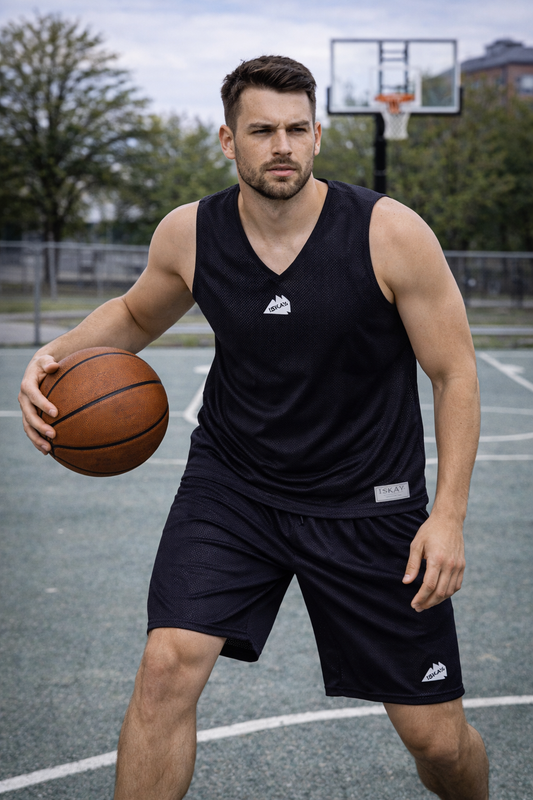 ISKAY Wendetrikot schwarz/weiss