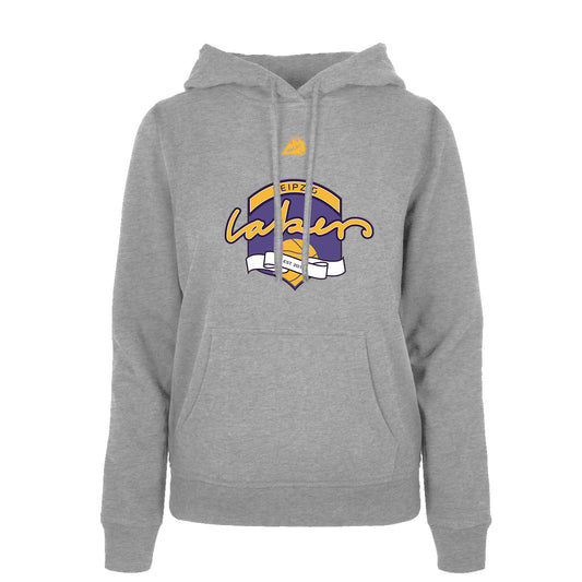 Leipzig Lakers Retro Logo Ladies Hoodie grau