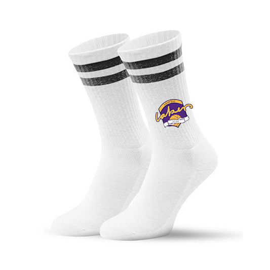 Leipzig Lakers Retro Logo Socken Stripes schwarz
