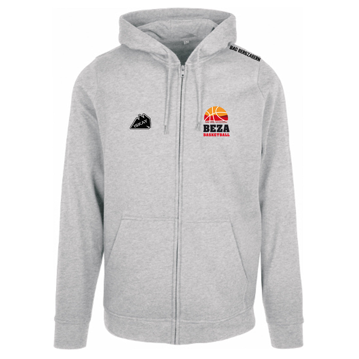BEZA Zip-Hoodie grau